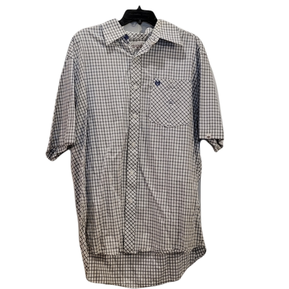 Phat Farm The Orignal Mens Blue & Brown Button Down Shirt XL